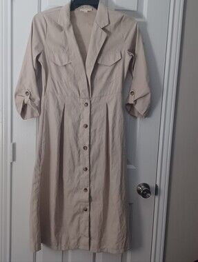 Blu Pepper Khaki Trench Dress Sz S